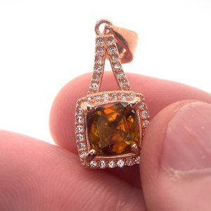 Sphene 2.50ct Rose Gold Finish Solid 925 Silver Pendant